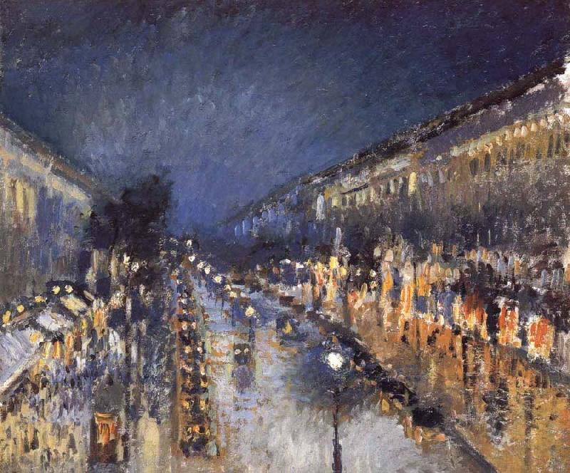 Camille Pissarro The Boulevard Monimartre at Night France oil painting art